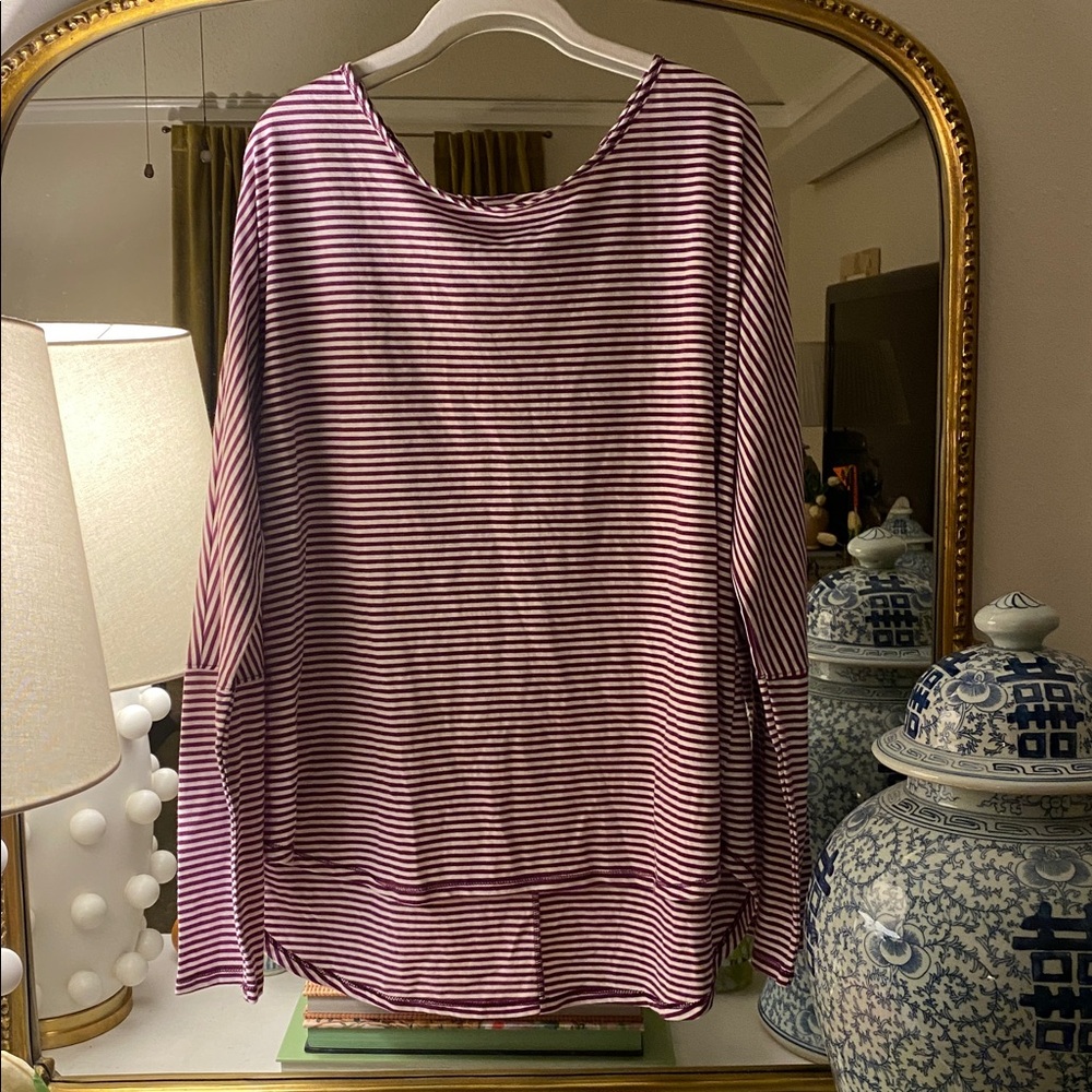 ZELOS Purple Striped Tee